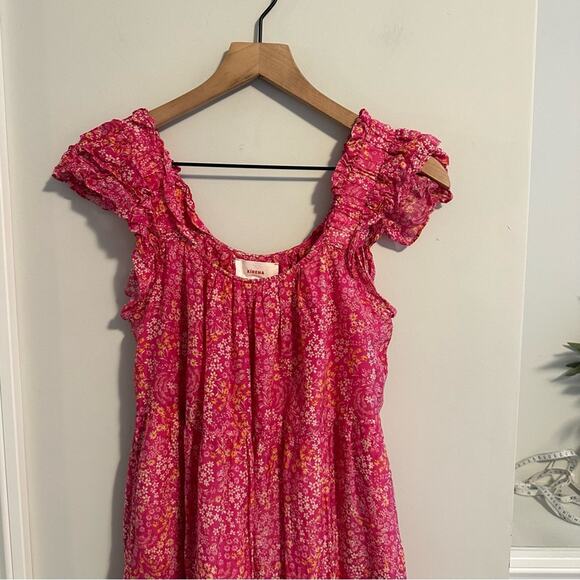 Xirena Pink Floral Cotton Silk Maxi Dress Small - Picture 11 of 12